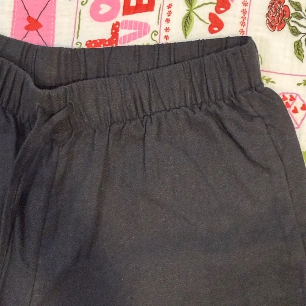 Babaton Linen cropped black sontag pants XS